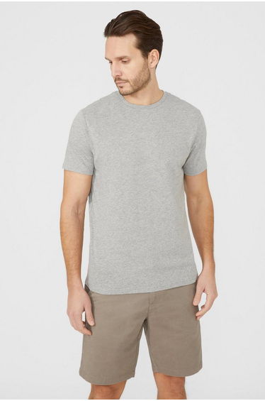 Cotton Crew Neck T-shirt - grey marl