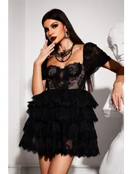 Sierra Lace Ruffled Mini Dress - 2