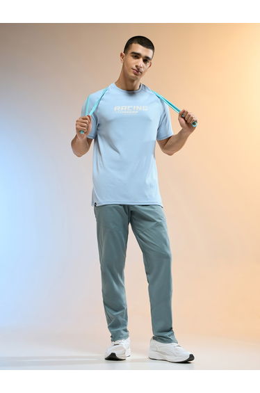Men Typography Printed Slim Fit Sports T-Shirt