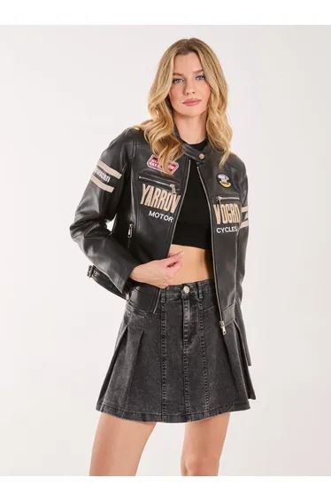 Patch Mix Motocross Biker Jacket