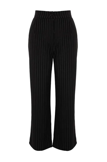 Black Striped Woven Trousers