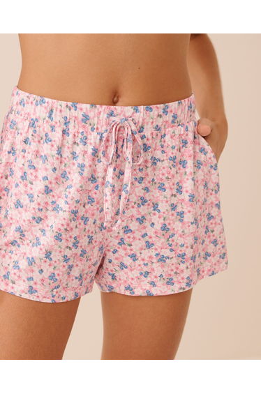 Bloom & Berry Print Soft Jersey Pajama Shorts