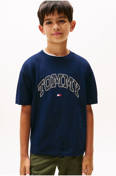 Varsity Raised Print Tee Ss Blue