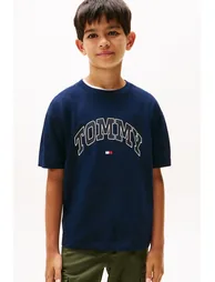 Varsity Raised Print Tee Ss Blue