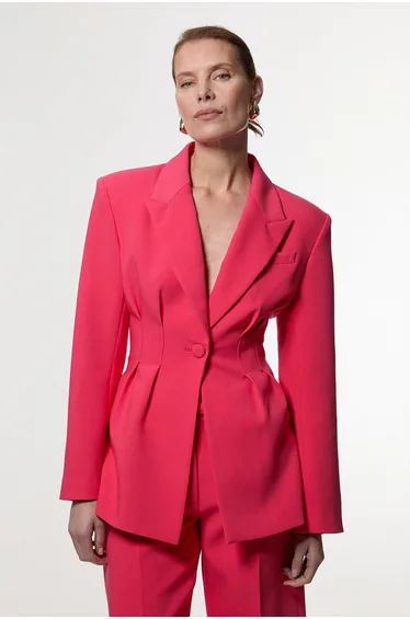 Compact Stretch Darted Tailored Blazer