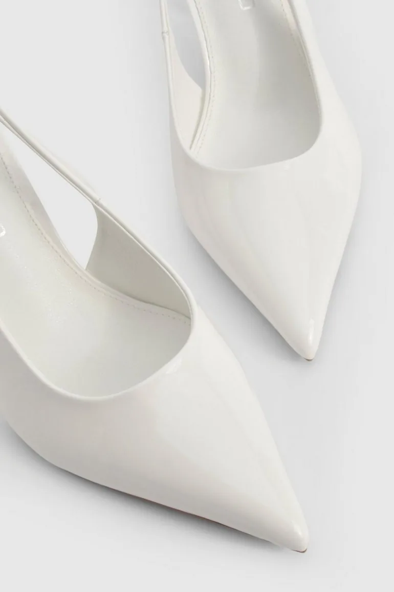 Wide Fit Slingback Court Shoe - white - 3