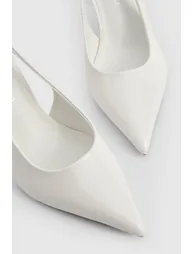 Wide Fit Slingback Court Shoe - white - 3