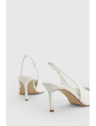 Wide Fit Slingback Court Shoe - white - 2