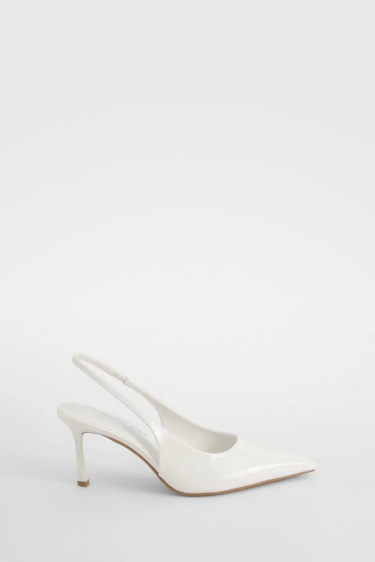 Wide Fit Slingback Court Shoe - white - 1