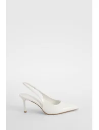 Wide Fit Slingback Court Shoe - white - 1
