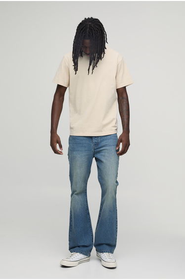 Basic Flared Fit Jeans - antique blue