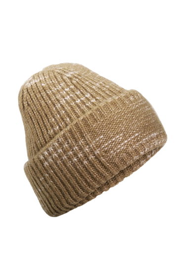 Beechfield Chunky Knit Reverse Patch Beanie - Espresso Haze