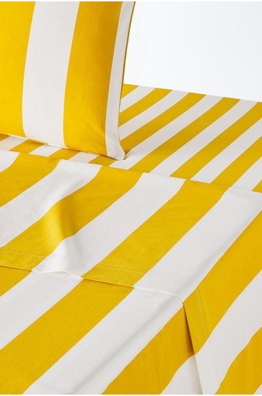 Hendaye Striped Cotton Flat Sheet