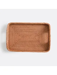 Taran Rectangular Woven Rattan Tray - 1