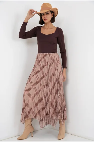 BDART Asymmetrical Patterned Maxi Skirt