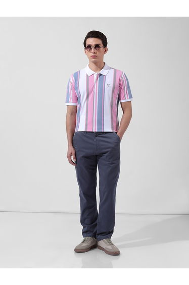 Men Regular Fit Striped Polo