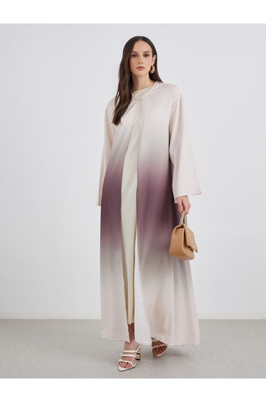 Ombre Look Abaya with Single Button Detail
