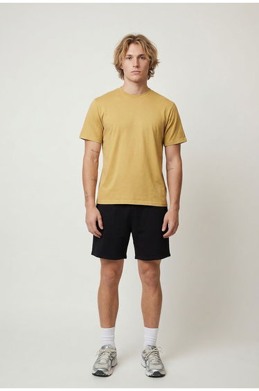 Basic Regular Fit Crew Neck T-Shirt - khaki