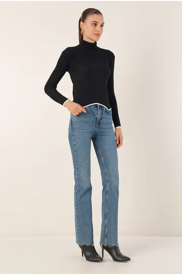 Turtleneck Knitwear Sweater - Black