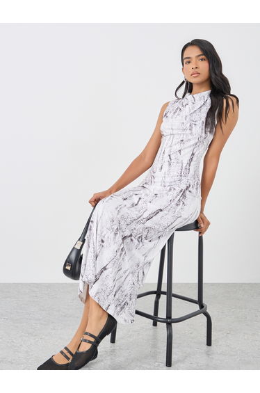 Printed Sleeveless Bodycon Maxi Dress