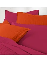 شرشف سرير كتان مغسول بحواف مطاطية لمراتب بإرتفاع 30سم - 3