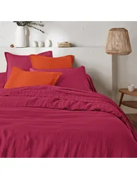 شرشف سرير كتان مغسول بحواف مطاطية لمراتب بإرتفاع 30سم - 1