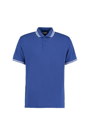 Kustom Kit Mens Tipped Cotton Pique Polo Shirt - Royal Blue/White