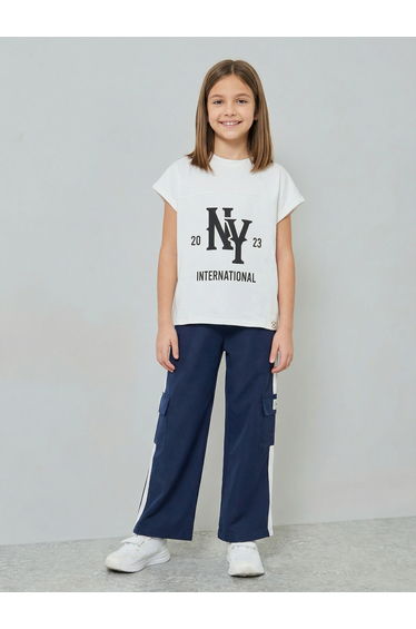 Kids Graphic Print T-Shirt and Cargo Trousers Set