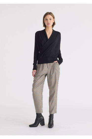 Long Sleeve Knitted Wrap Top