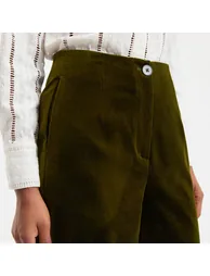 Eulalie Signature Trousers with Wide Leg in Smooth Velour - 2