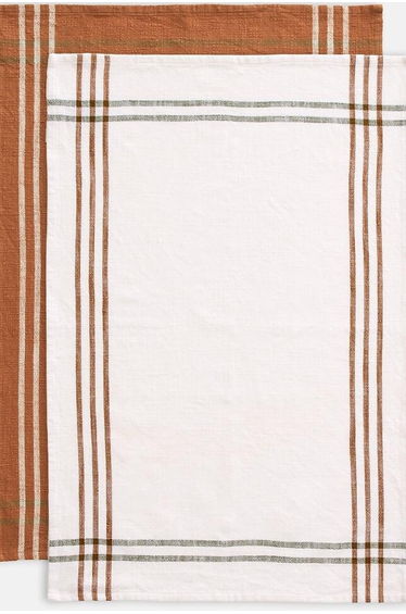 Set of 2 Siria Striped Thick Cotton Tea Towels
