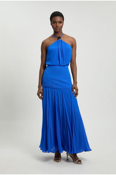 Petite Viscose Georgette Drop Hem Woven Maxi Skirt