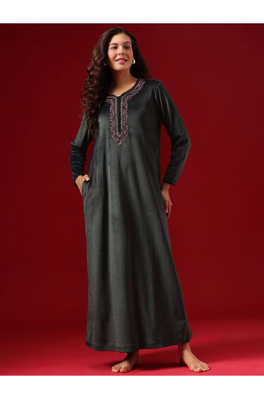 Velour V Neck Nightdress