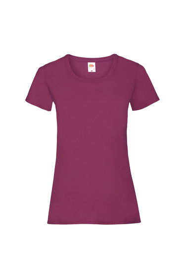 Fruit Of The Loom Ladies/Womens Lady-Fit Valueweight Short Sleeve T-Shirt (Pack Of 5) - Burgundy