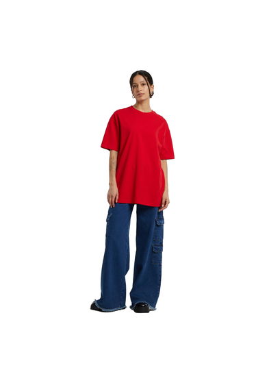Build Your Brand Womens/Ladies Boyfriend Oversized T-Shirt - City Red
