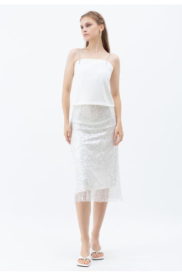 Crystal Straps Cami Tank Top in White