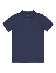 Cotton Piqué Polo Shirt with Short Sleeves - 1