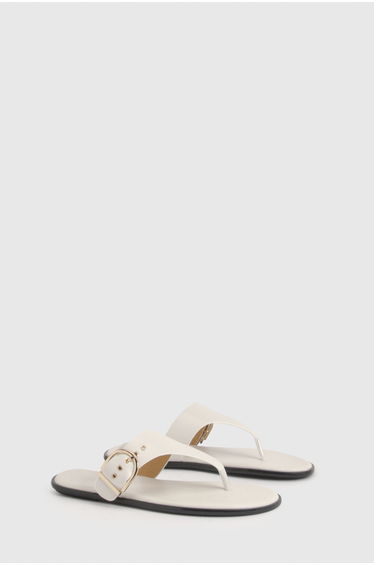 Flip Flop Buckle Toe Post Flip Flops - white