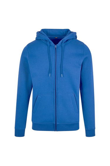 Build Your Brand Mens Heavy Zip Up Hoodie - Intense Blue