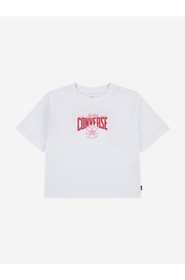 Converse Girls Multi Hit GFX Boxy T-Shirt in White