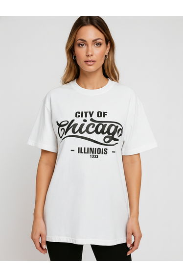 Women White Graphic Print Regular Fit T-Shirt