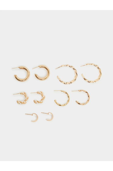 Set of 5 - Hoop Earrings