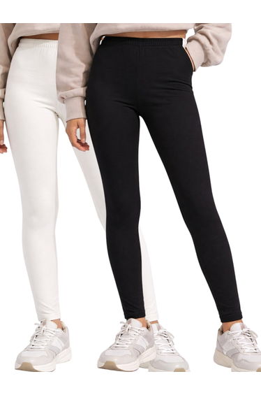 Pack of 2 - Girls Solid Leggings