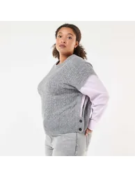 2-in-1 Sweater with Shirt GREY - 4
