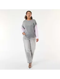 2-in-1 Sweater with Shirt GREY