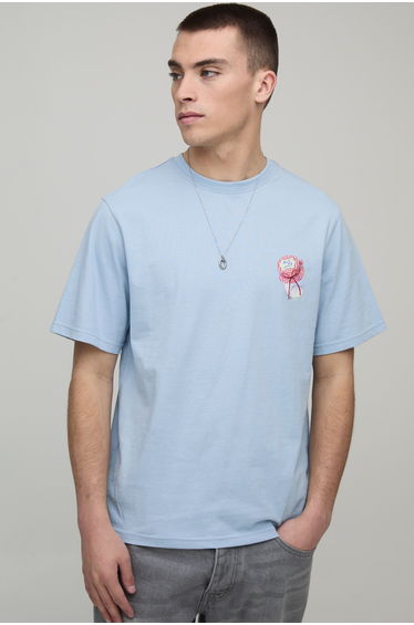Jam Jar Embroidered Regular T-shirt - pale blue