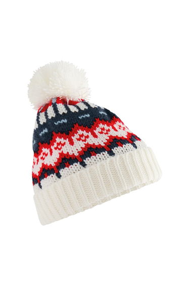 Beechfield Unisex Adult Retro Skiing Beanie - White Out