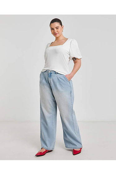 Puff Sleeve Rib T-Shirt