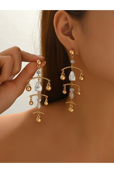 Women Gold Dangle Earrings