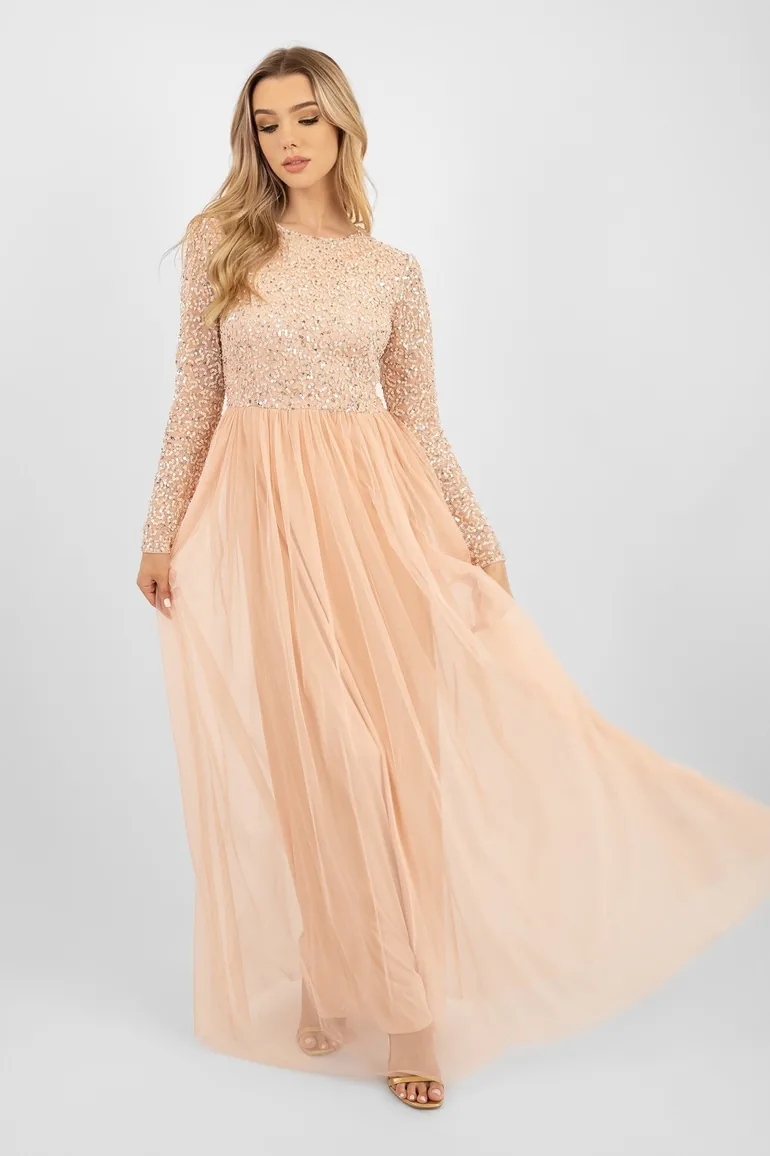 forever and always blush pink lace maxi dress Alanna Pink Lace Maxi Dress - US 18